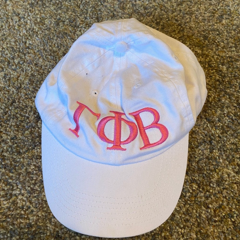 Gamma phi beta pink and white hat
